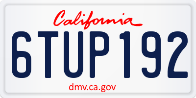 CA license plate 6TUP192