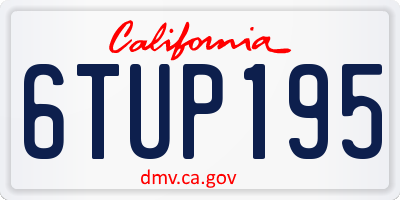 CA license plate 6TUP195