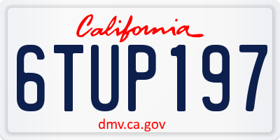 CA license plate 6TUP197