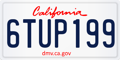 CA license plate 6TUP199