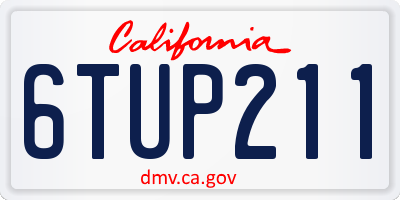 CA license plate 6TUP211