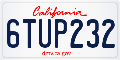 CA license plate 6TUP232