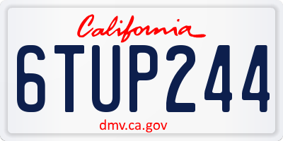 CA license plate 6TUP244