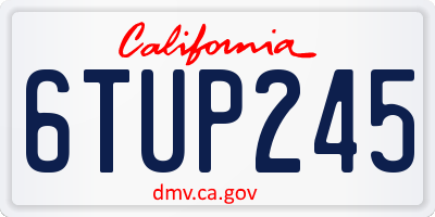 CA license plate 6TUP245