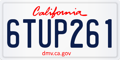 CA license plate 6TUP261