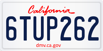 CA license plate 6TUP262