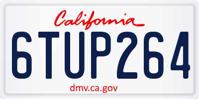 CA license plate 6TUP264
