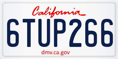 CA license plate 6TUP266