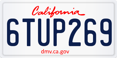 CA license plate 6TUP269