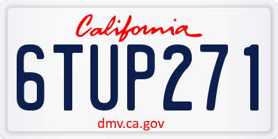 CA license plate 6TUP271