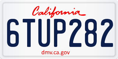 CA license plate 6TUP282