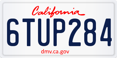 CA license plate 6TUP284
