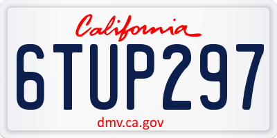 CA license plate 6TUP297