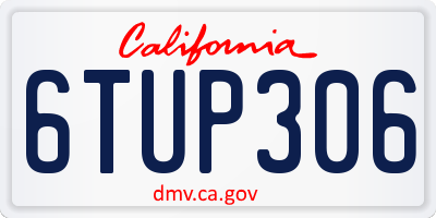 CA license plate 6TUP306