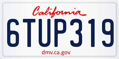 CA license plate 6TUP319