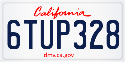 CA license plate 6TUP328