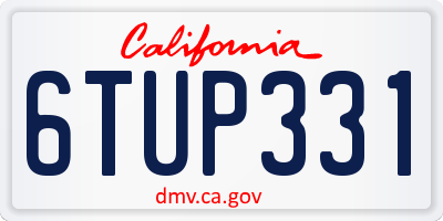 CA license plate 6TUP331