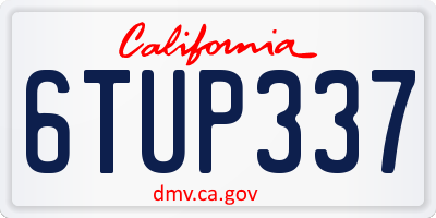 CA license plate 6TUP337
