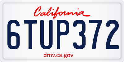 CA license plate 6TUP372