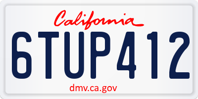 CA license plate 6TUP412