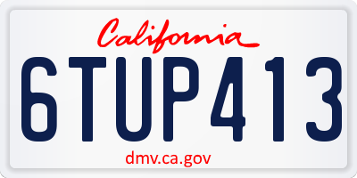 CA license plate 6TUP413