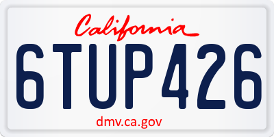 CA license plate 6TUP426