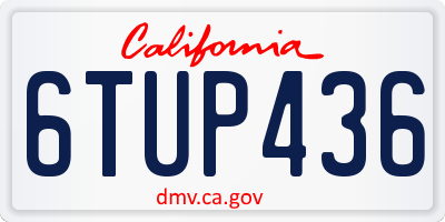 CA license plate 6TUP436