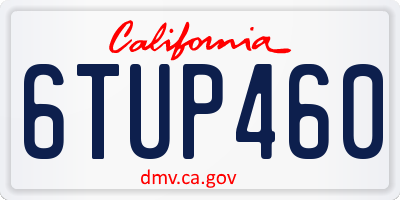 CA license plate 6TUP460