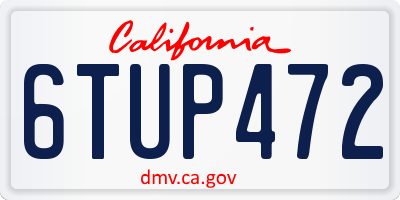 CA license plate 6TUP472