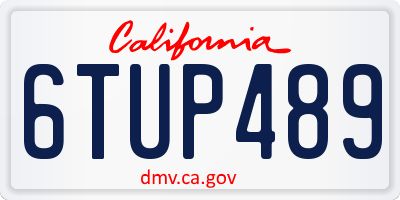 CA license plate 6TUP489