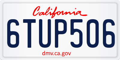 CA license plate 6TUP506