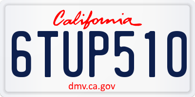 CA license plate 6TUP510
