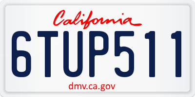 CA license plate 6TUP511