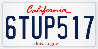 CA license plate 6TUP517