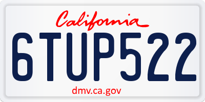 CA license plate 6TUP522