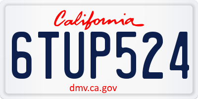 CA license plate 6TUP524