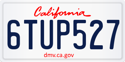 CA license plate 6TUP527