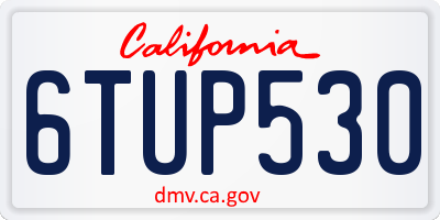 CA license plate 6TUP530