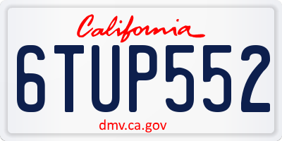 CA license plate 6TUP552