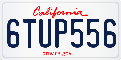 CA license plate 6TUP556