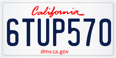 CA license plate 6TUP570