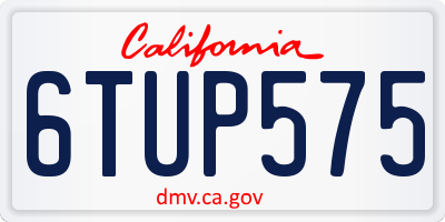 CA license plate 6TUP575