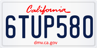 CA license plate 6TUP580