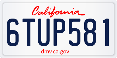 CA license plate 6TUP581