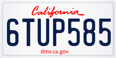 CA license plate 6TUP585