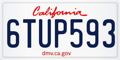 CA license plate 6TUP593
