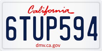 CA license plate 6TUP594