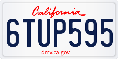 CA license plate 6TUP595