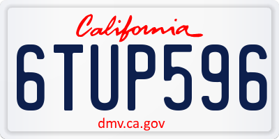 CA license plate 6TUP596