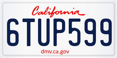 CA license plate 6TUP599